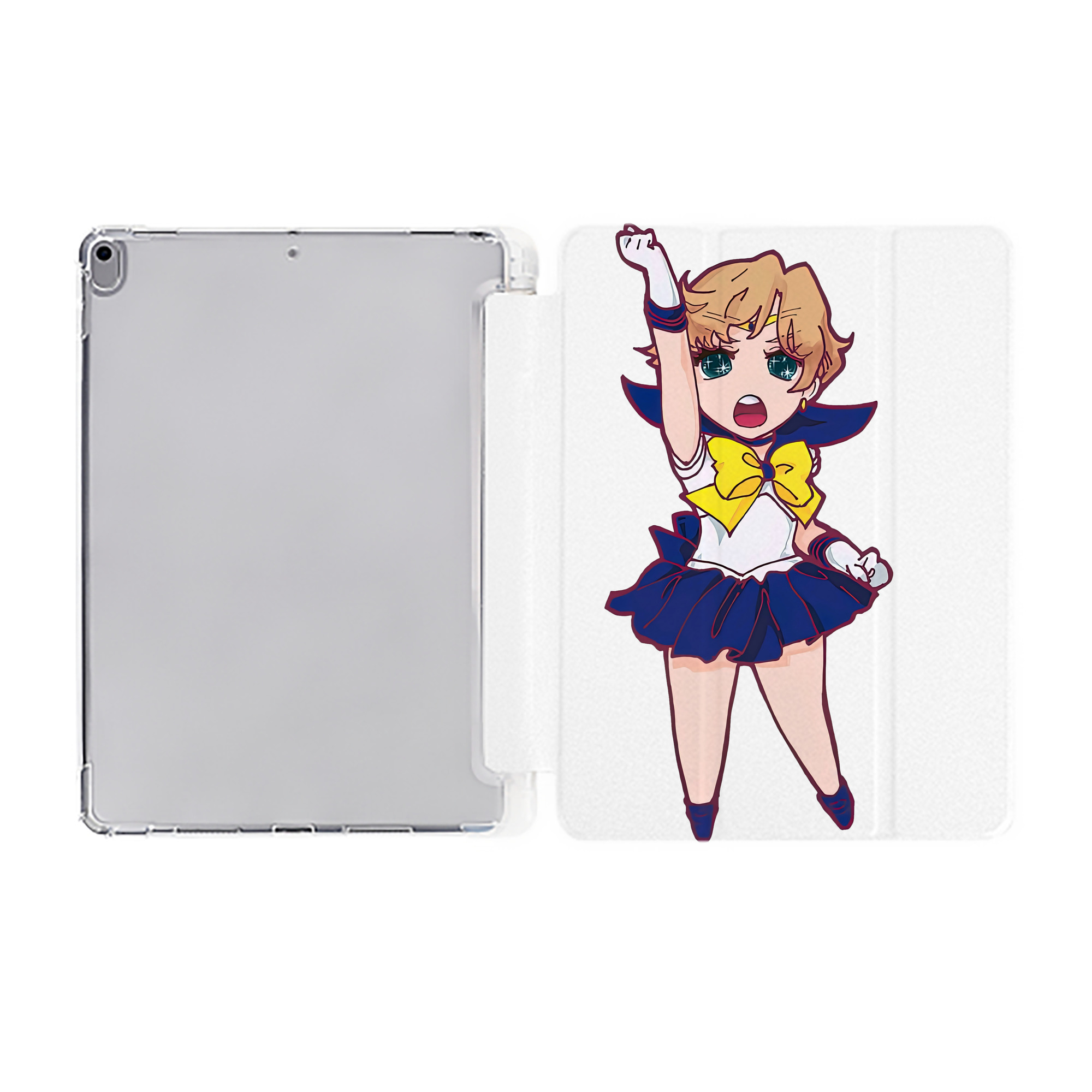 （画像用） 美少女戦士セーラームーン 天王はるか Sailor Moon Tenoh Haruka IPad ケース ペン収納付き 三つ折りスタンド PUレザー×シリコン 対応機種9.5/10.5/10.9インチ